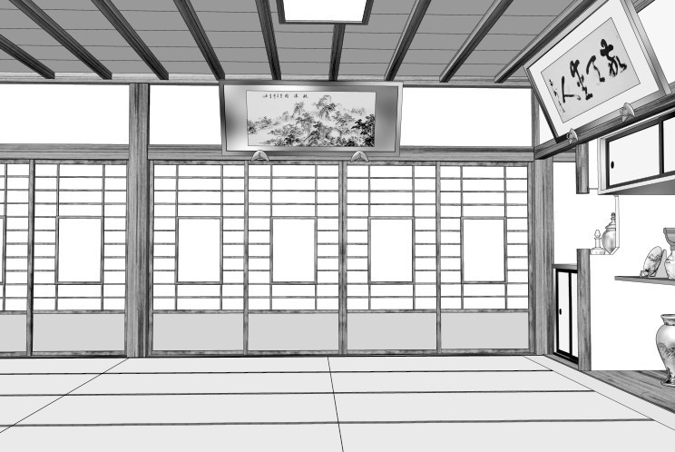 漫画背景　和室03