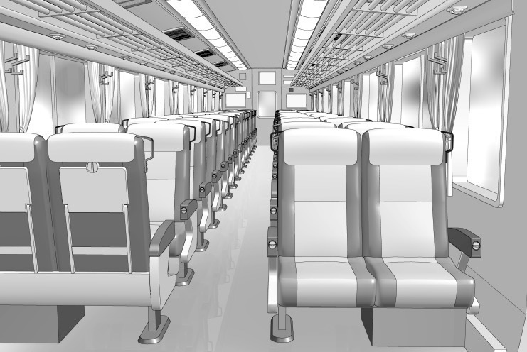 漫画背景　列車客席01