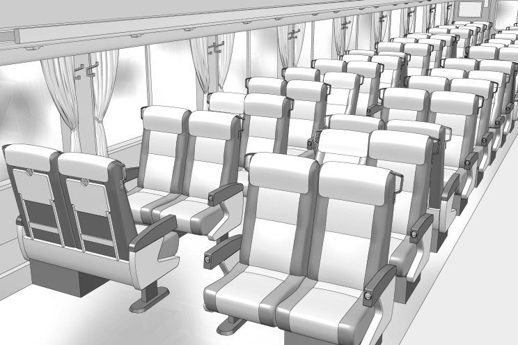 漫画背景　列車客席02