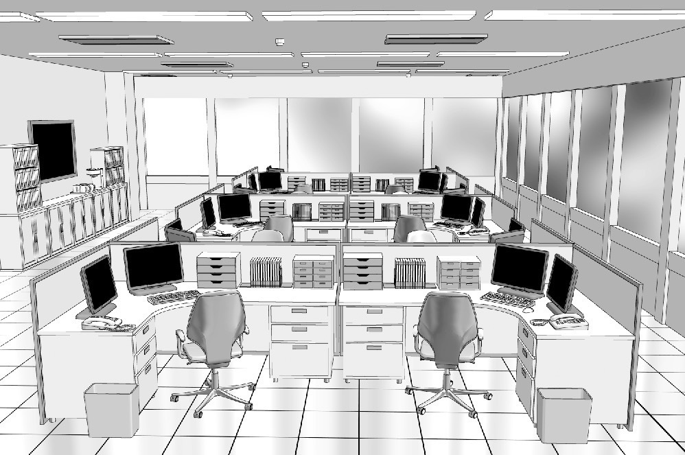 漫画背景　オフィス11