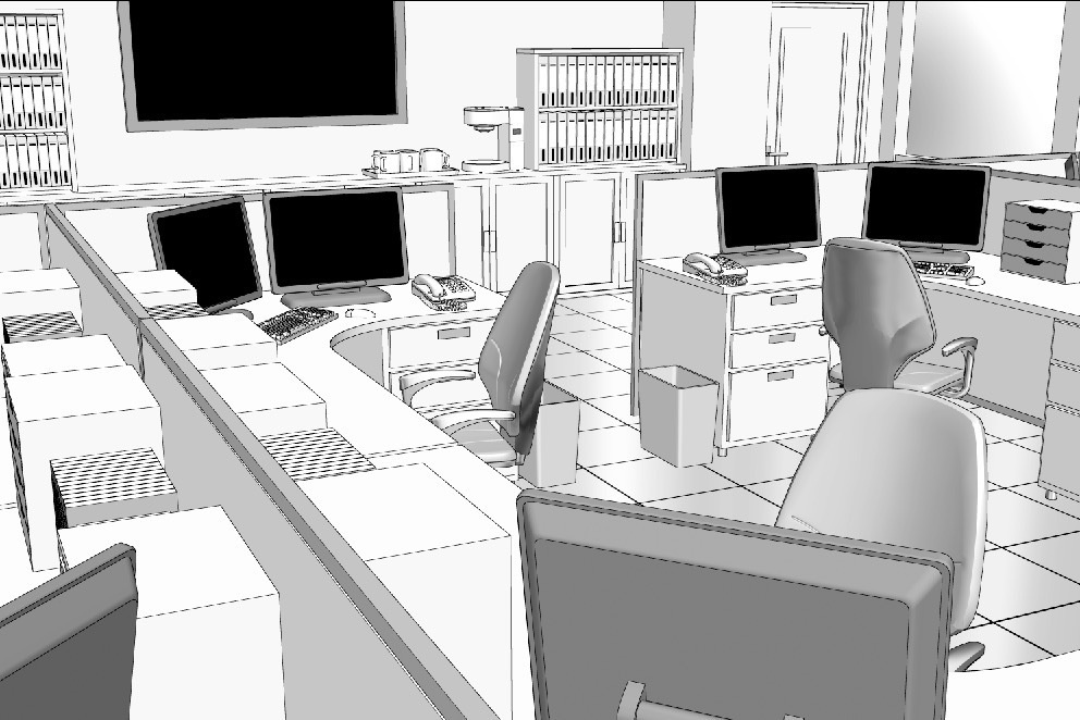 漫画背景　オフィス13