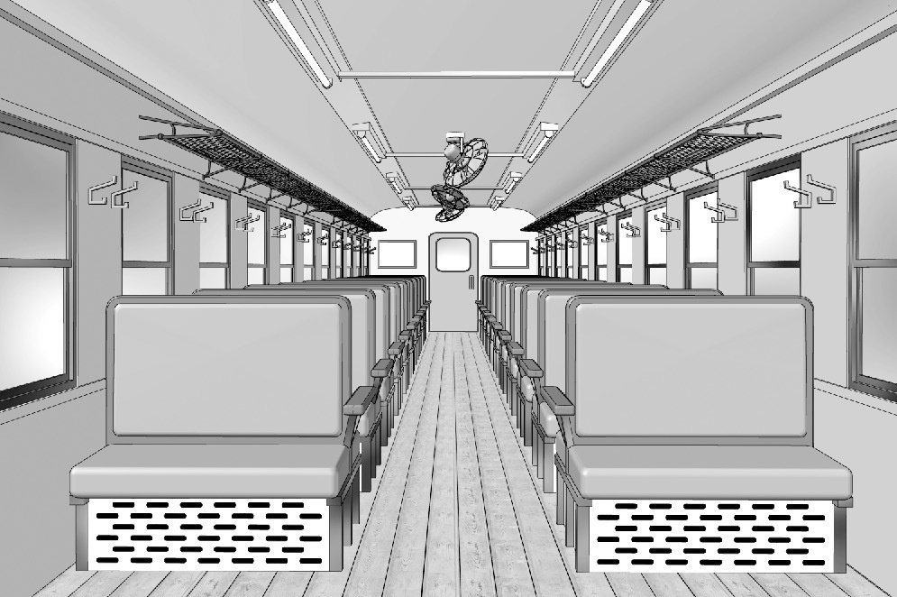 漫画背景　列車客席04