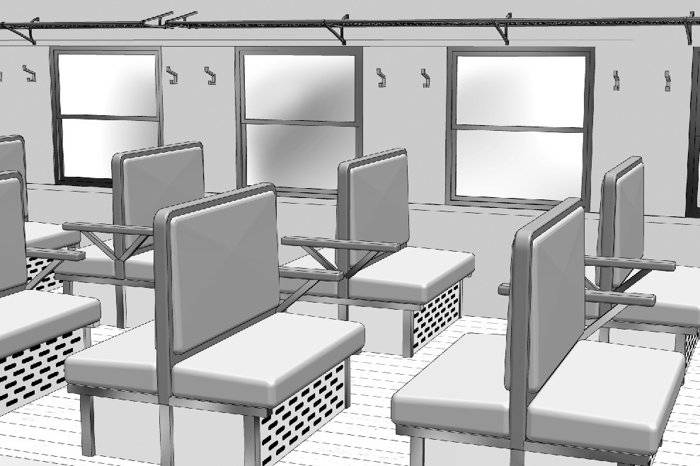 漫画背景　列車客席05