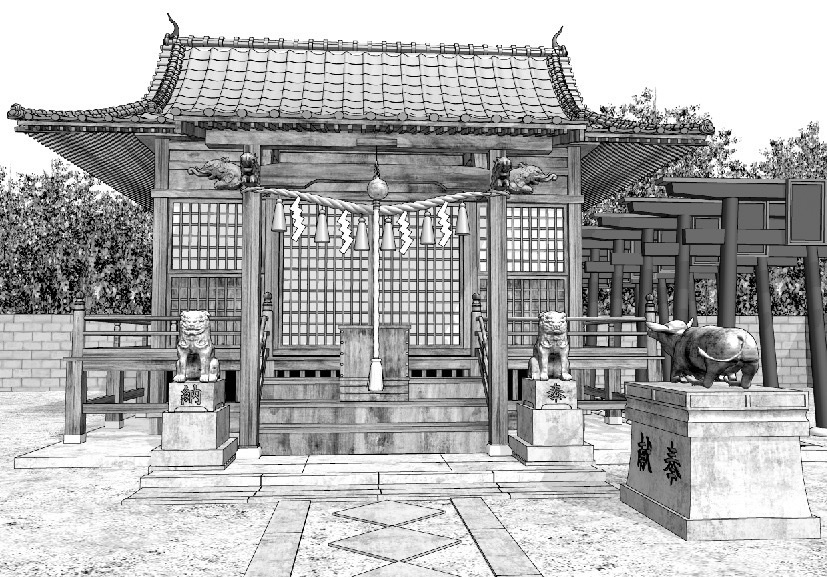 漫画背景 神社04 - alumin2 - BOOTH