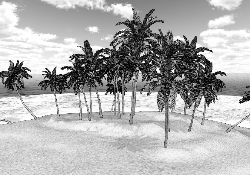 漫画背景　無人島01