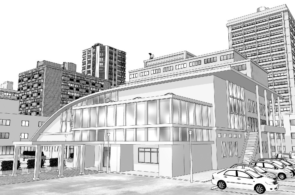 漫画背景　多目的ホール01