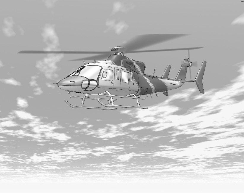 漫画背景　ヘリコプター01