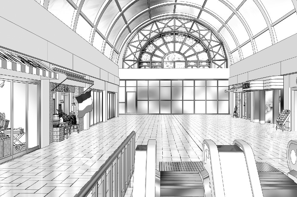 漫画背景　ショッピングモール04
