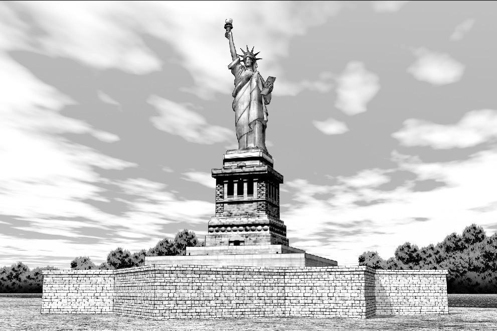 漫画背景　自由の女神01