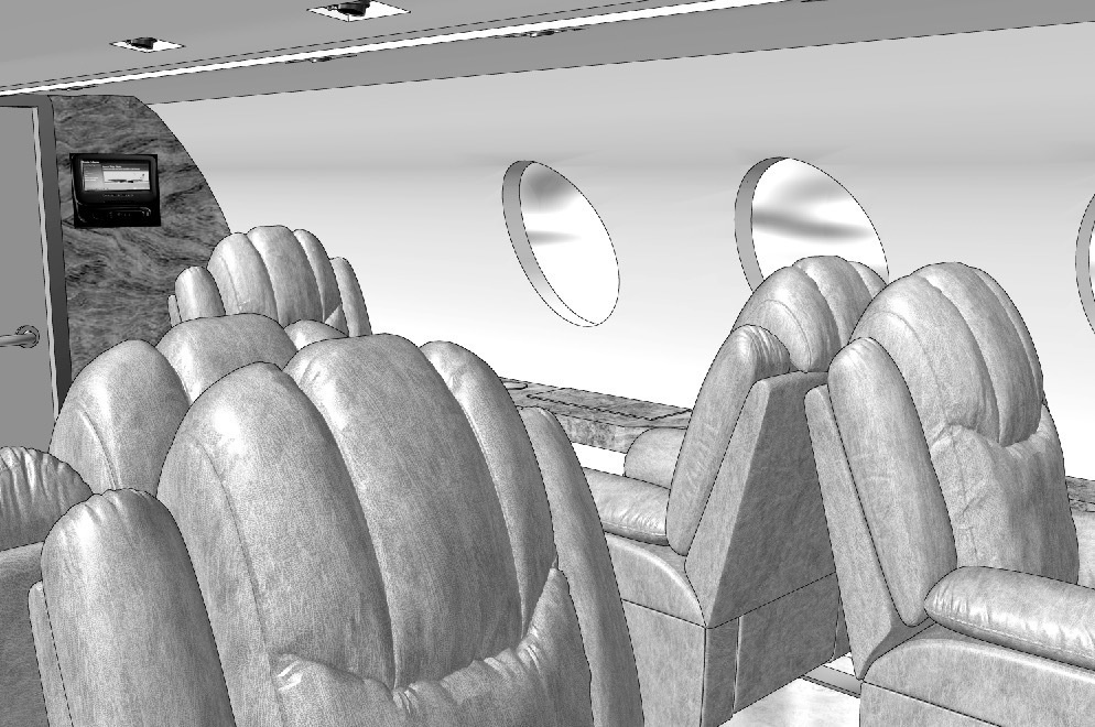 漫画背景　ビジネスジェット機03