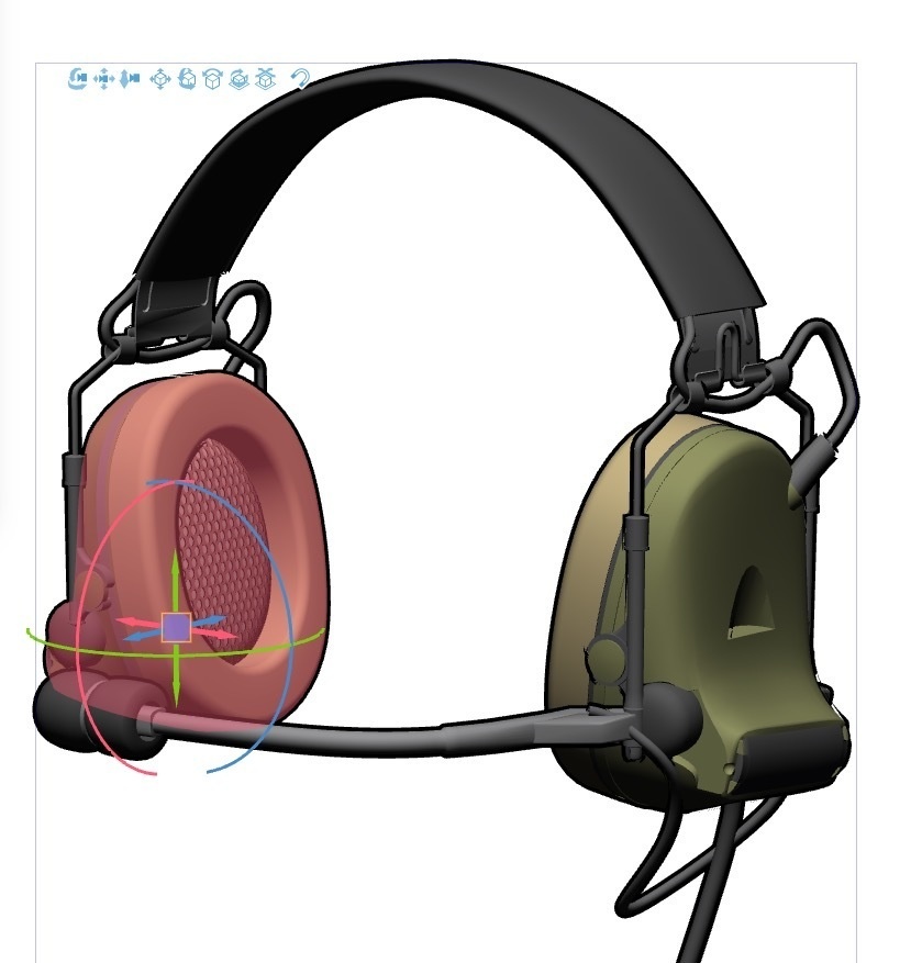 3Dモデル マイク付きヘッドフォン