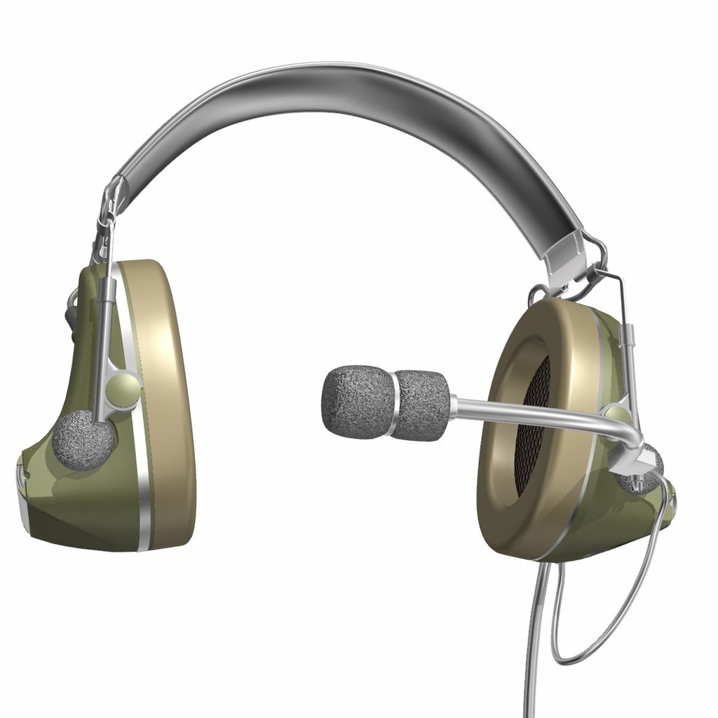3Dモデル マイク付きヘッドフォン