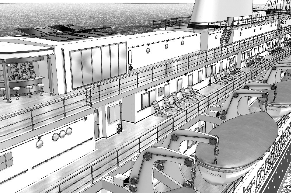 漫画背景　豪華客船09