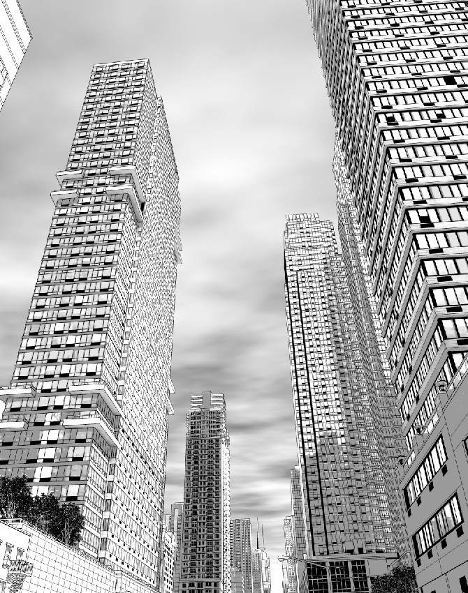 漫画背景　アメリカビル群08
