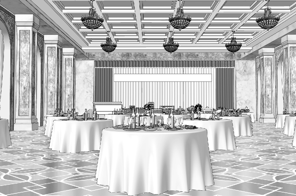漫画背景　ホテル宴会場06