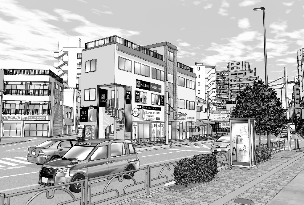 漫画背景　東京街並み08