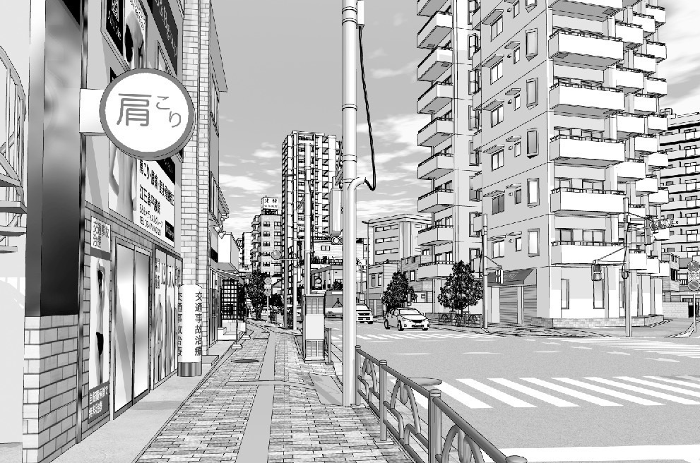 漫画背景　東京街並み09