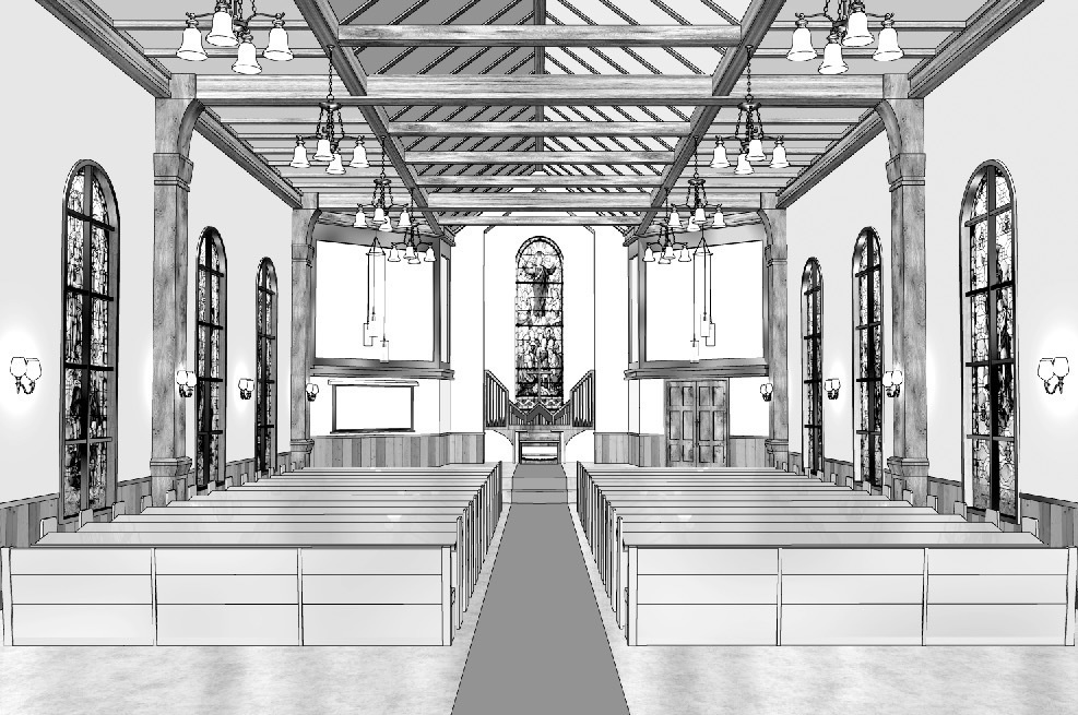 漫画背景　教会内観03