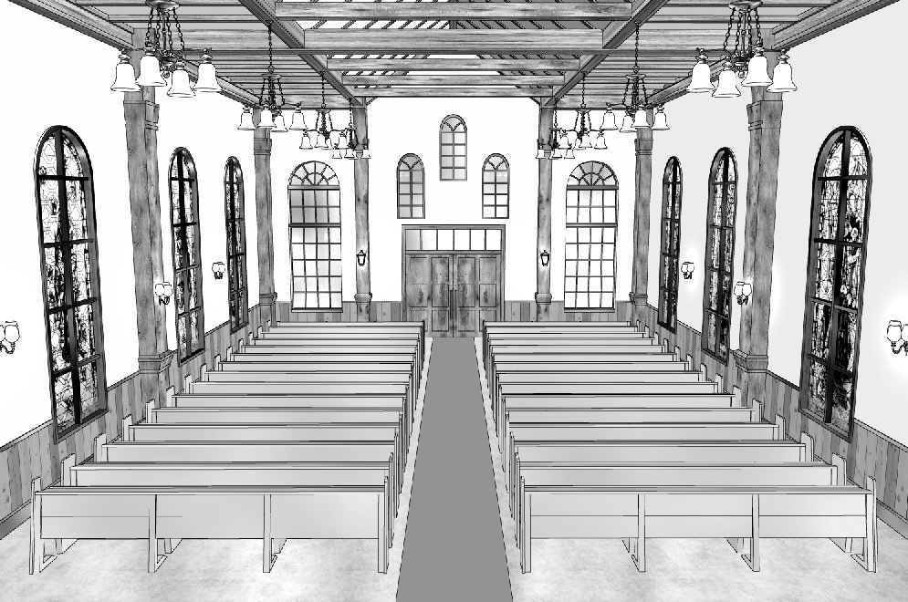 漫画背景　教会内観04