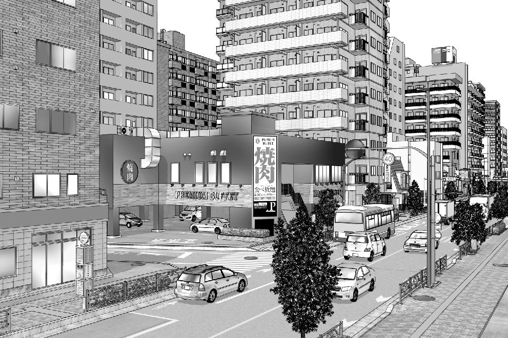 漫画背景　東京街並み11
