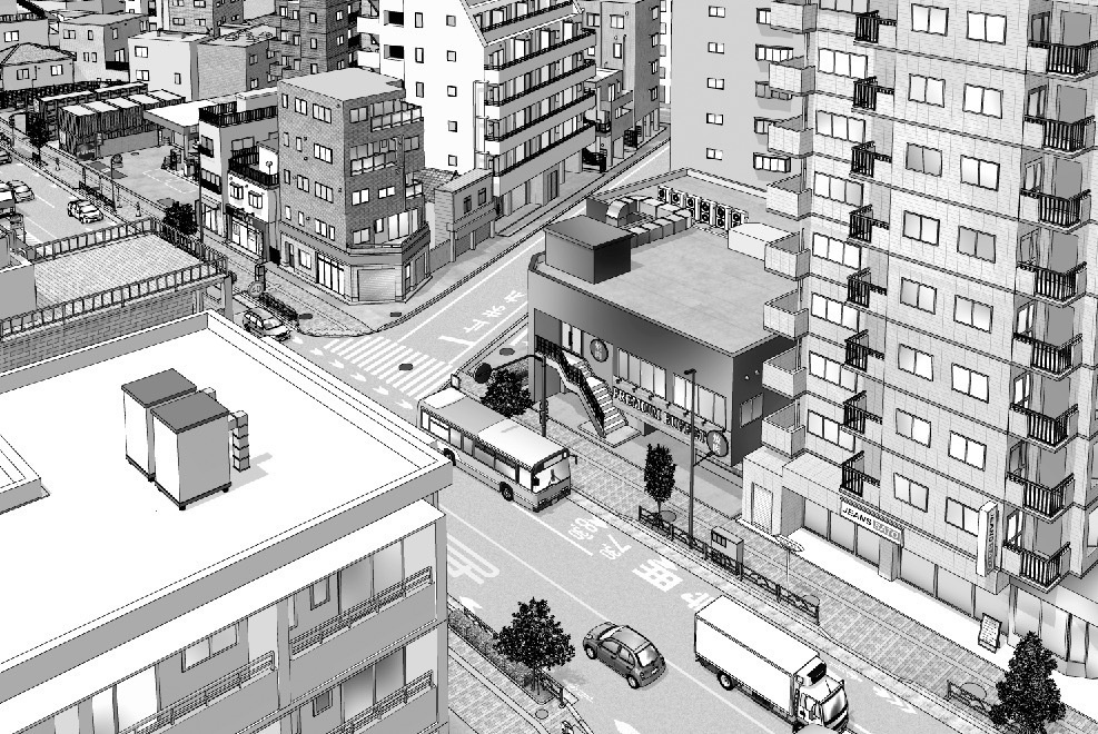漫画背景　東京街並み12