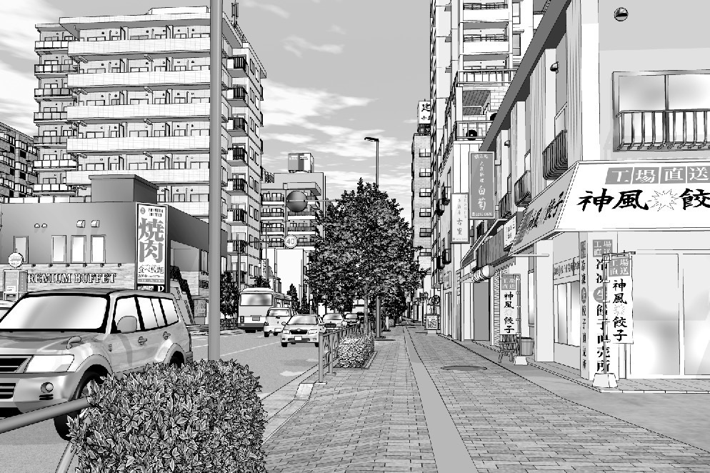 漫画背景　東京街並み13