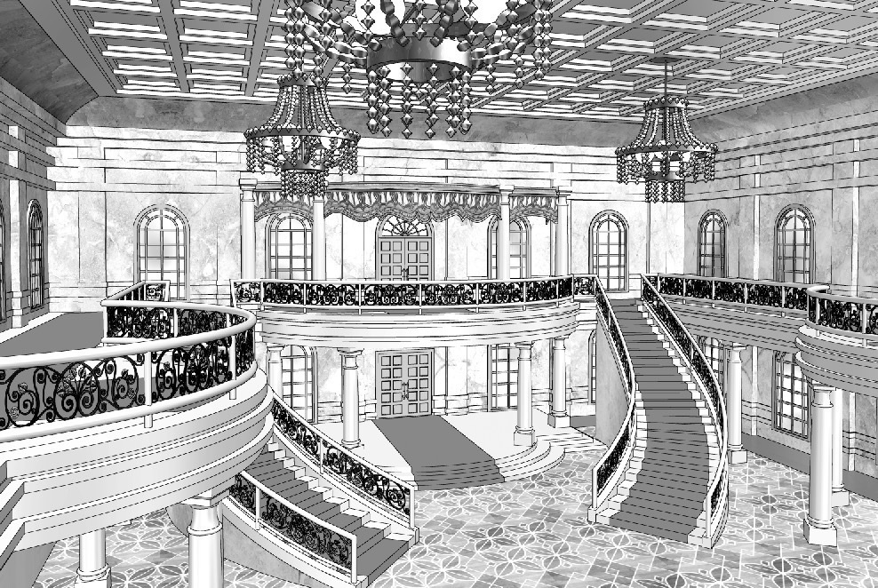 漫画背景　王宮広間10