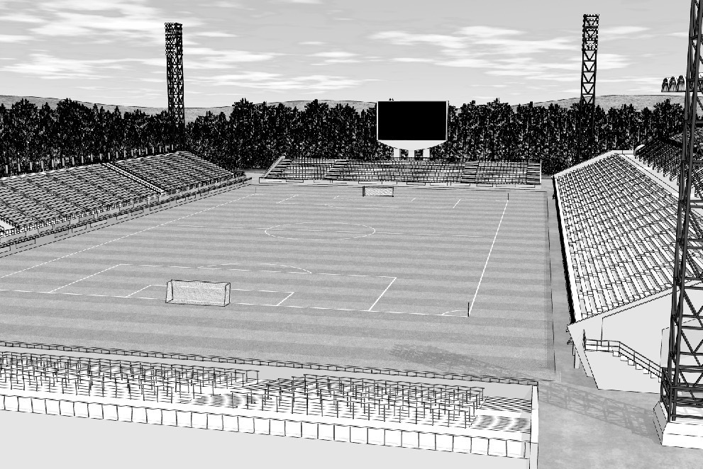 漫画背景　サッカースタジアム01