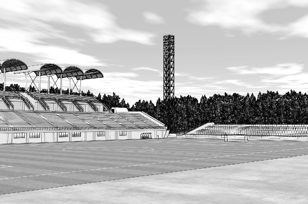 漫画背景　サッカースタジアム02