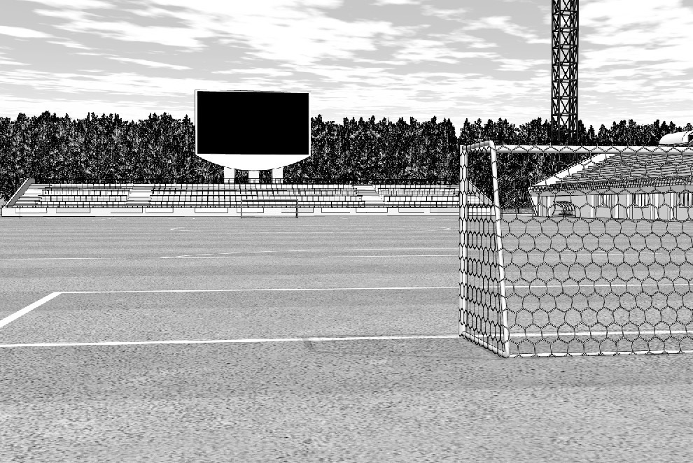 漫画背景　サッカースタジアム03