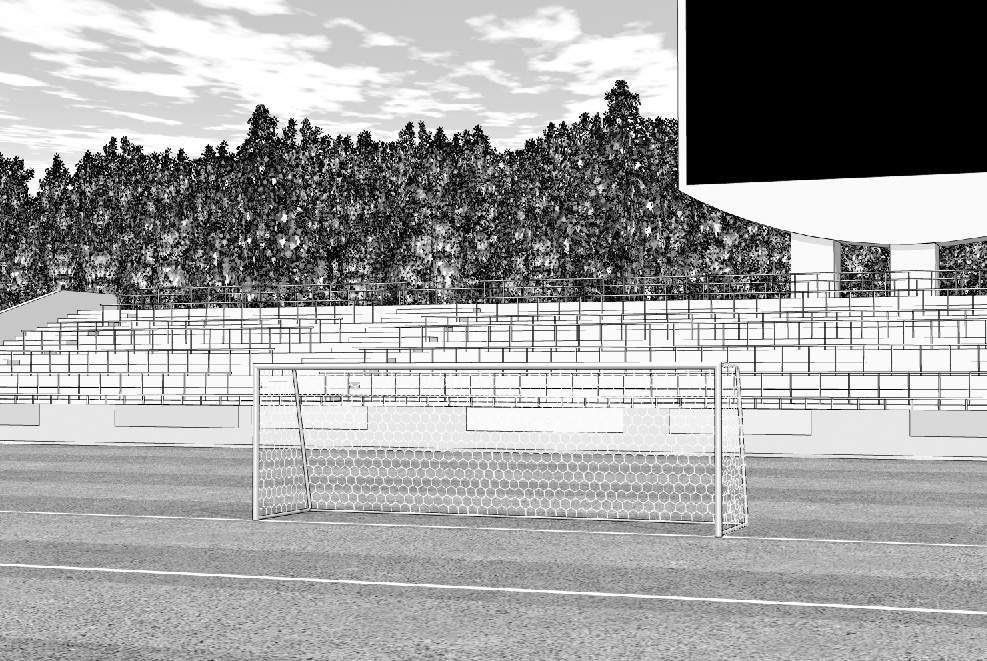 漫画背景　サッカースタジアム07