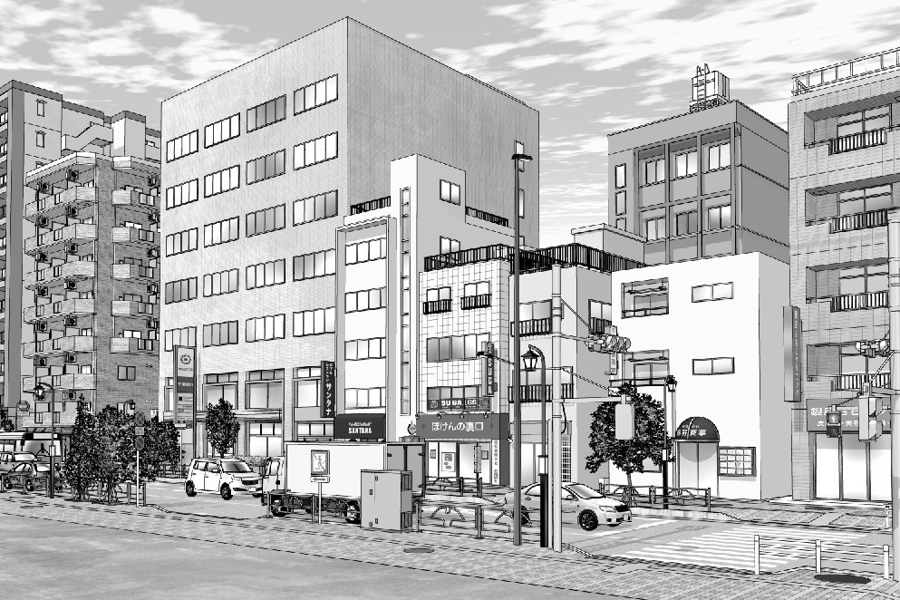 漫画背景　東京街並み18