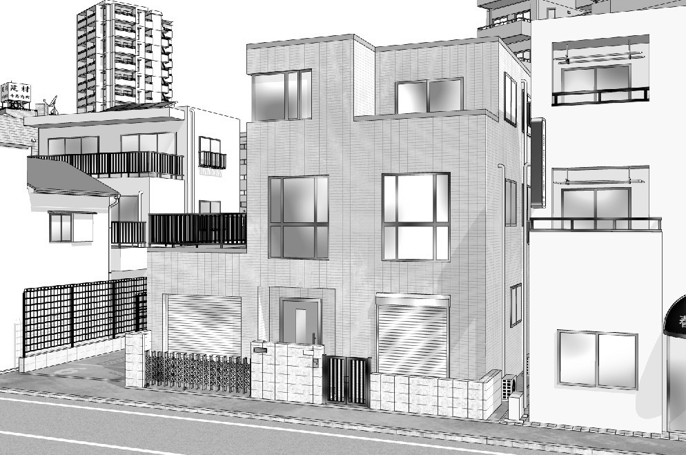 漫画背景　一戸建て01