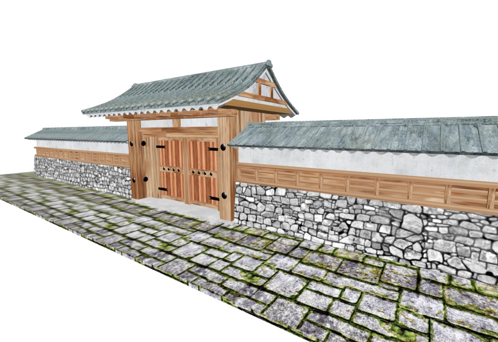 ３Dモデル　日本家屋門02