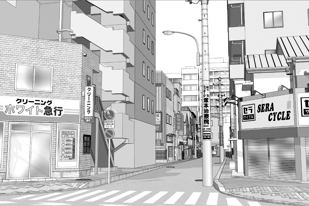 漫画背景　東京街並み19