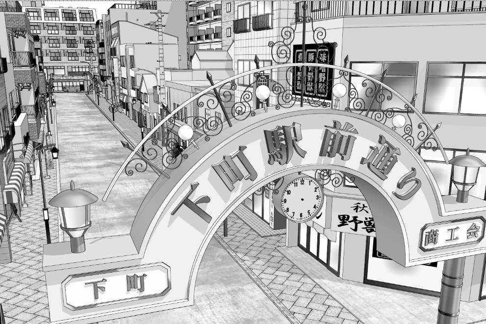 漫画背景　商店街06