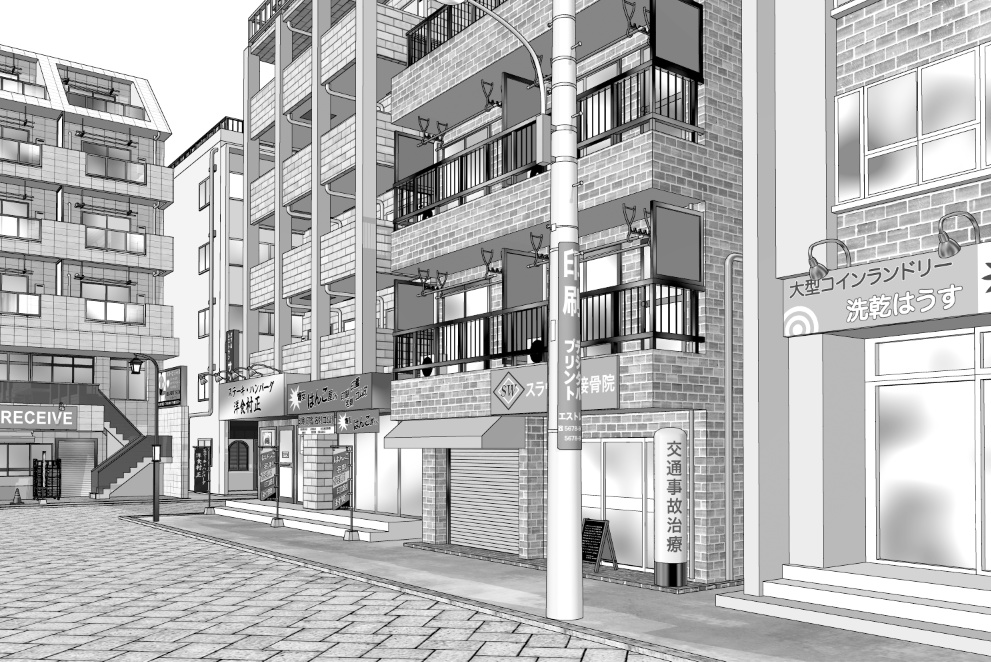 漫画背景　商店街10