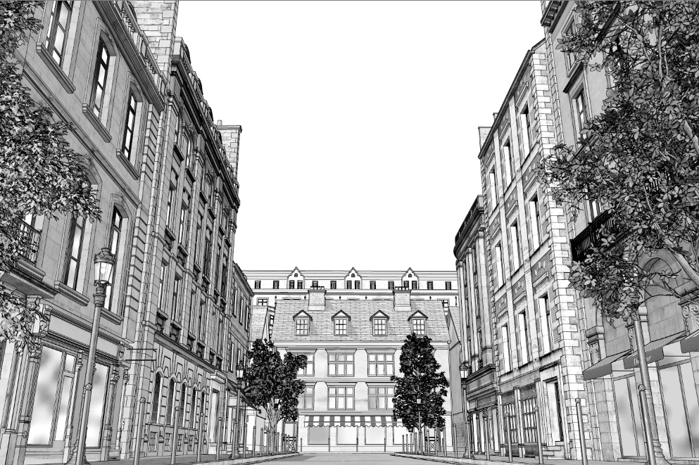 漫画背景　ヨーロッパ街並み10