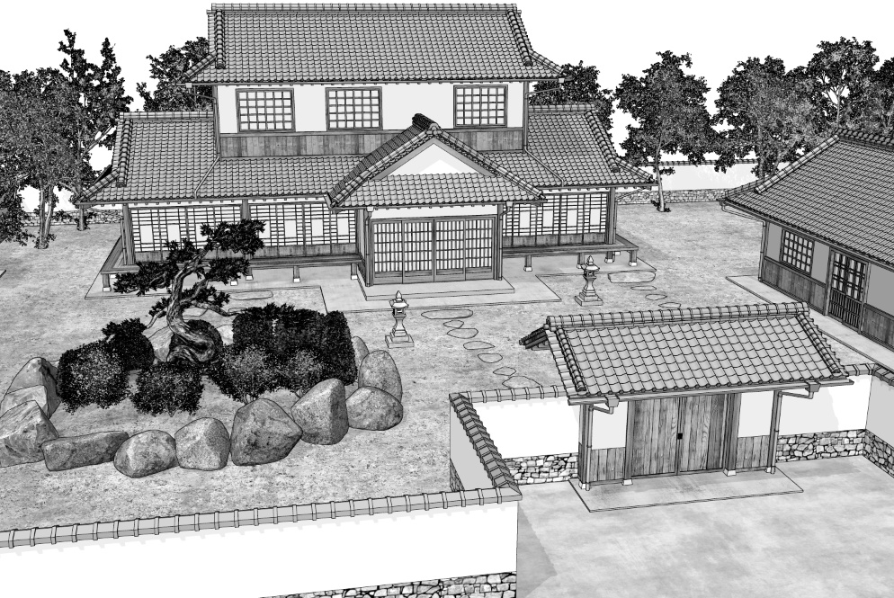 漫画背景　日本家屋08