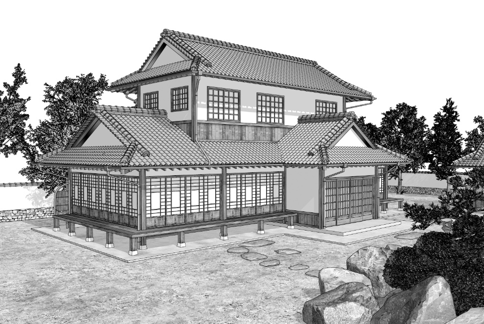 漫画背景　日本家屋09