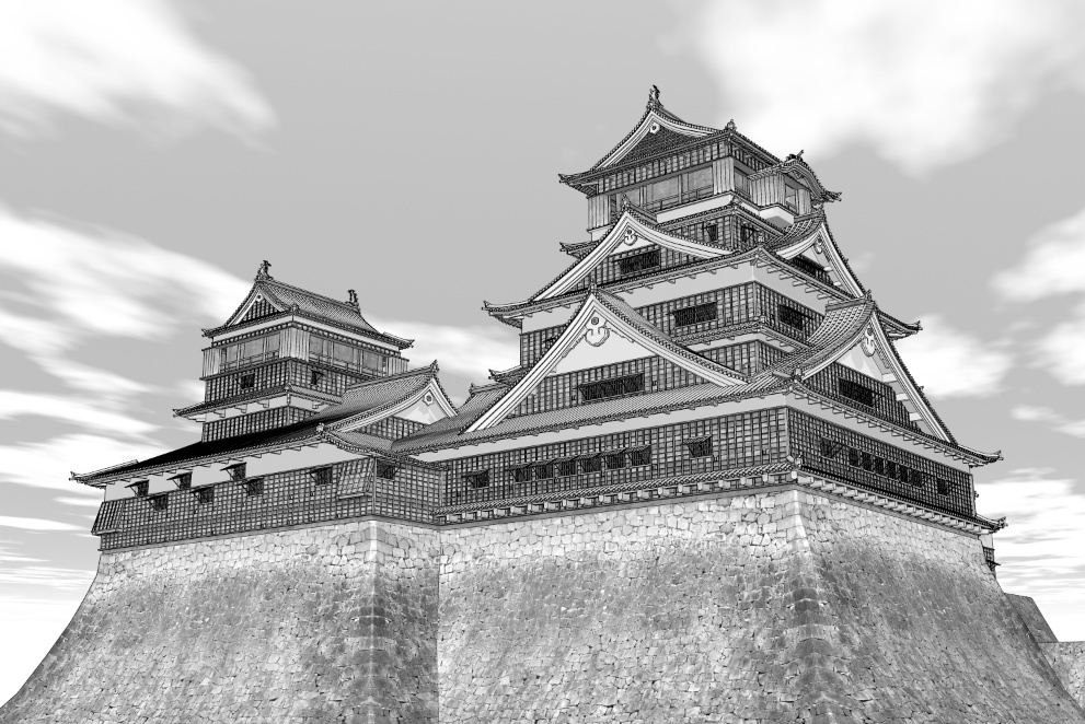 漫画背景　熊本城01