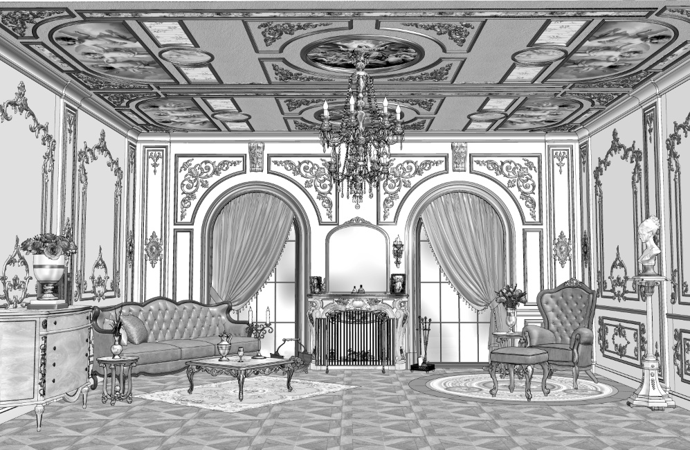 漫画背景　洋間21