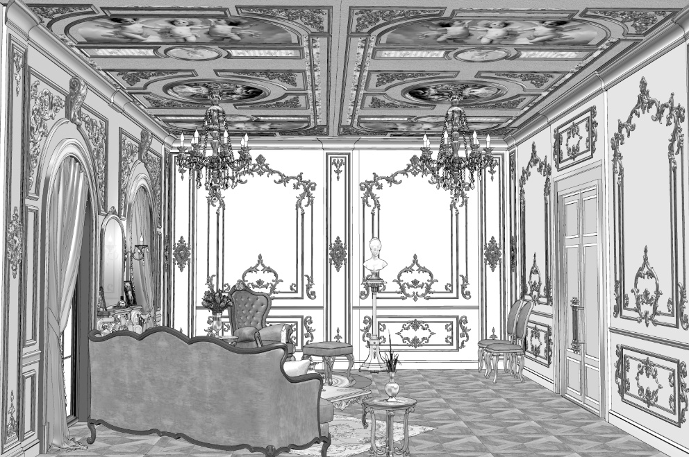 漫画背景　洋間22