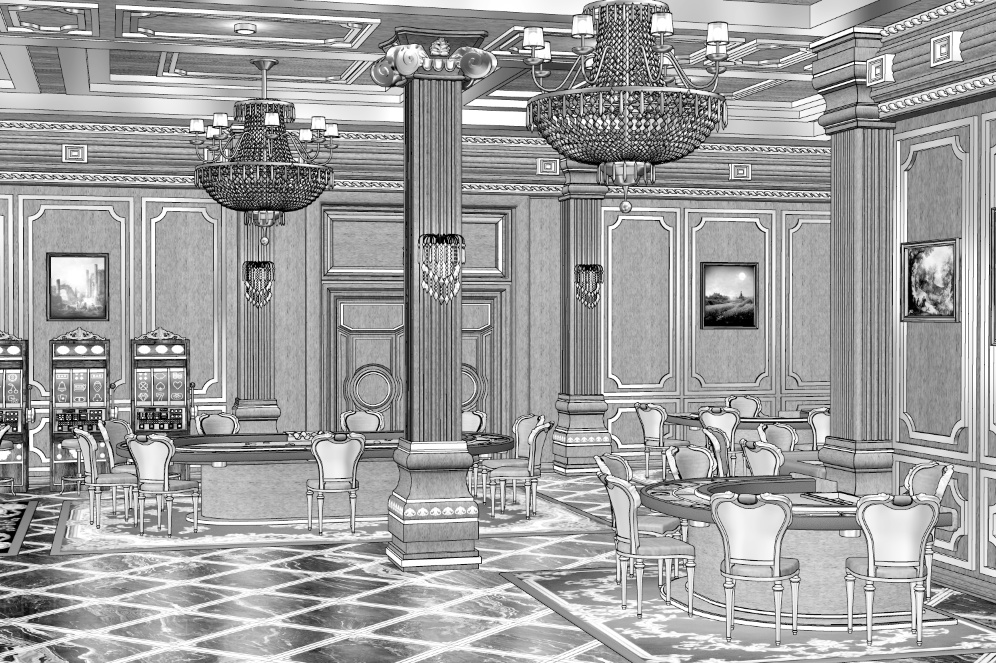 漫画背景　カジノホール01