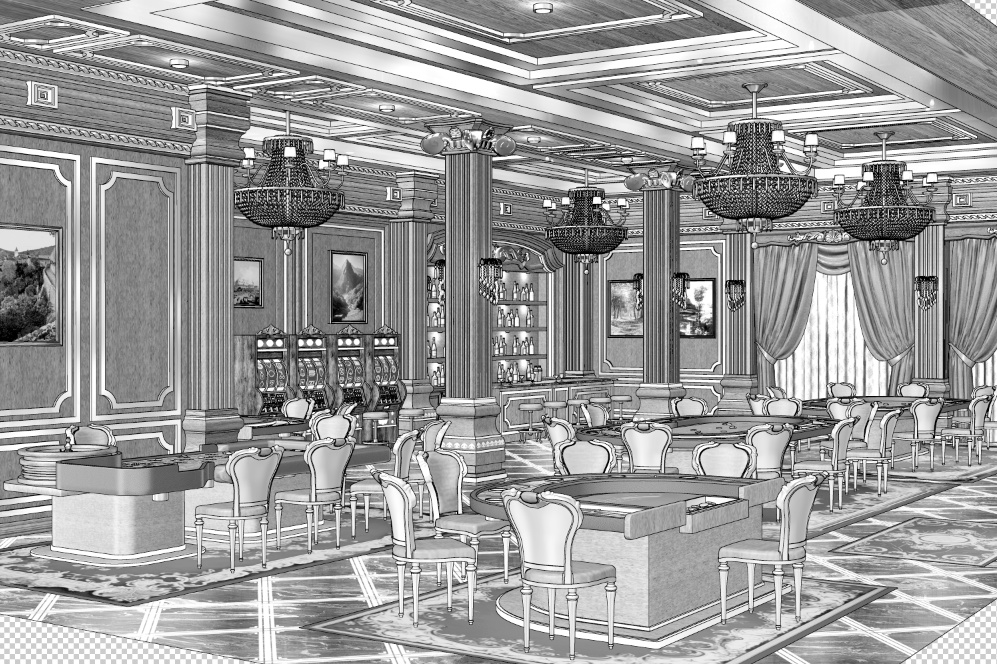 漫画背景　カジノホール03