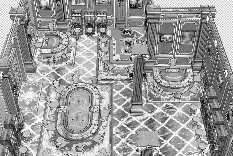 漫画背景　カジノホール04