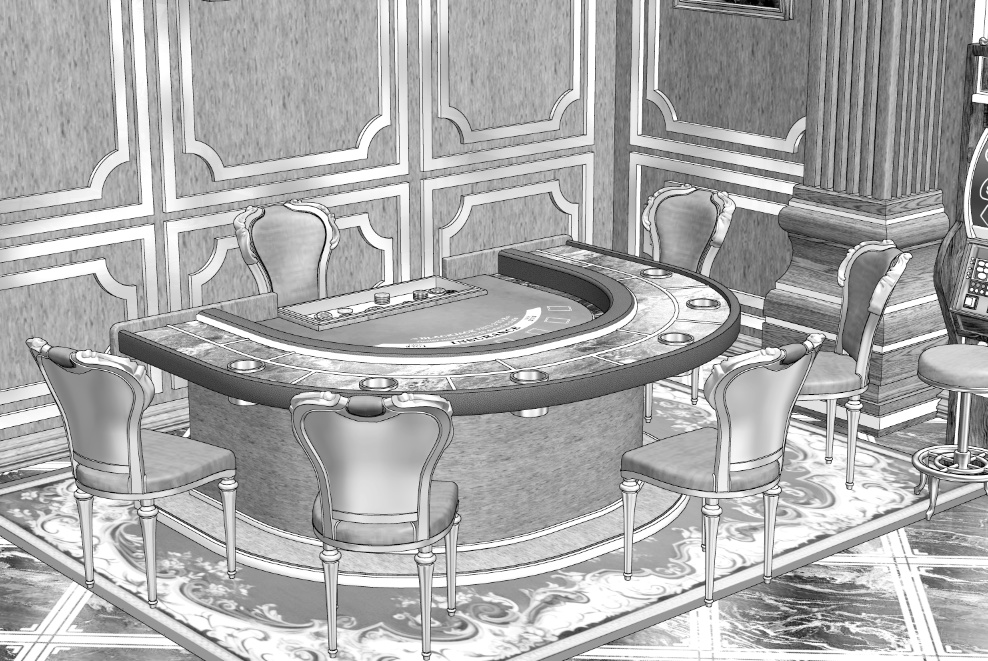 漫画背景　カジノホール06