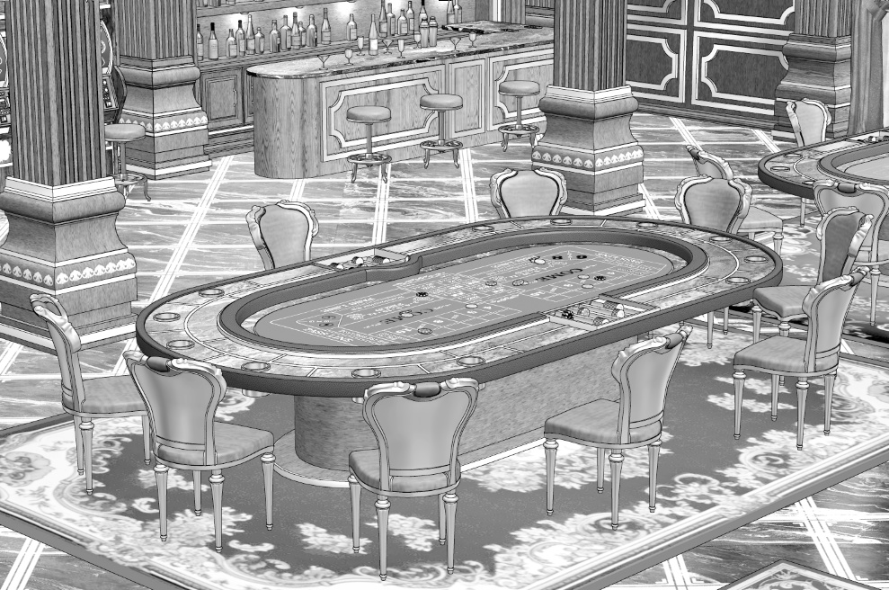 漫画背景　カジノホール07