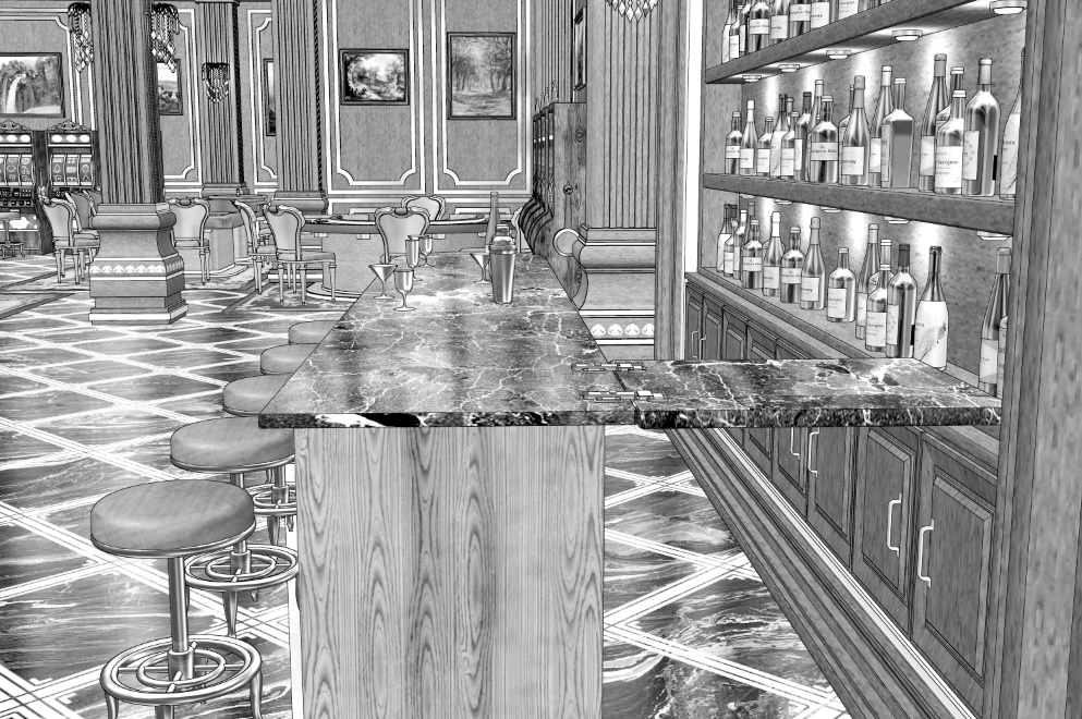 漫画背景　カジノホール09