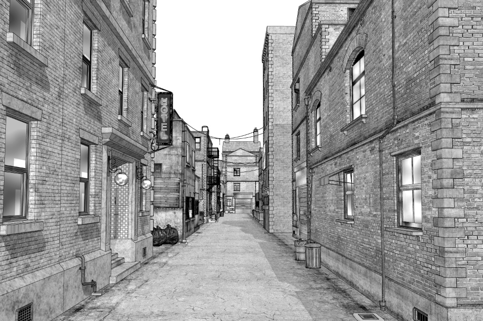 漫画背景　アメリカ街並み17